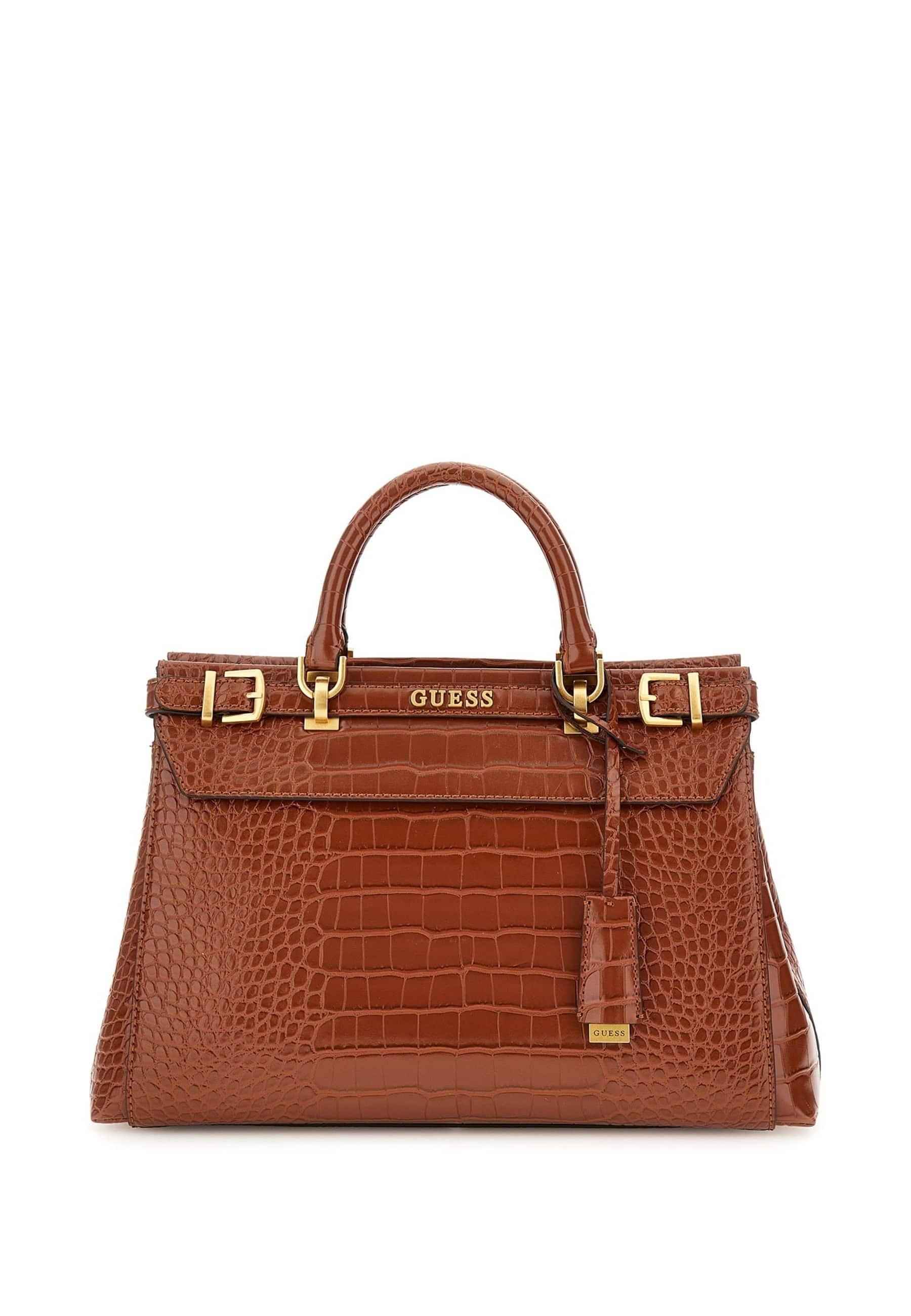 Kroko Optik Guess Braune Tasche GUESS® Henkeltasche Zabry Mit