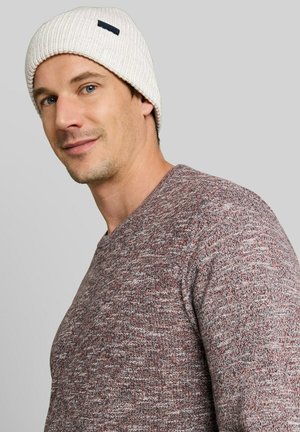 TOM TAILOR, TOM TAILOR ACCESSOIRE BEANIE MÜTZE MIT LOGO-LABEL - Muts - light soft stone melange