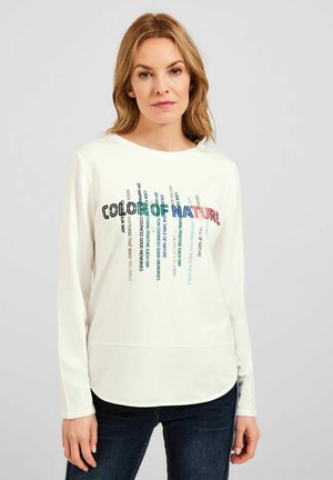 MIT WORDING - Long sleeved top - weiß