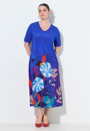 BLÜTEN, V-AUSSCHNITT, HALBARM - Jerseykjole - blue