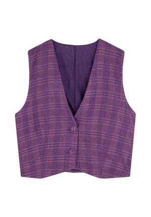 Scalpers BAZY  - Waistcoat - purple check