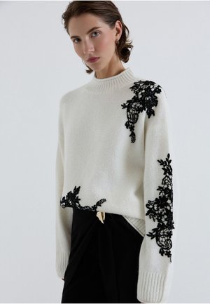Calliope, MAGLIA APPLICAZIONI - Jumper - bianco lana