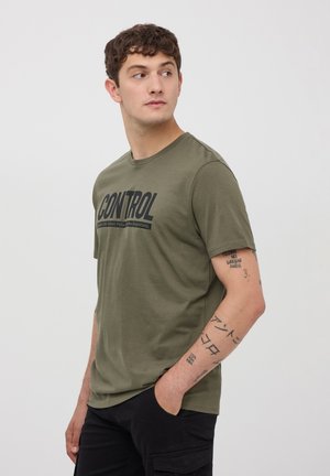 CON SCRITTA - T-shirt con stampa - salvia