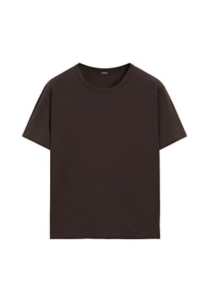 Massimo Dutti, Jednoduché tričko - dark brown