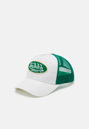 Have A Nice Day Vintage Patch Trucker Hat - Green/White, Adjustable Foam Front Cap