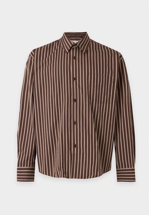 sandro, OVERSIZE PLAIN SHIRT - Vapaa-ajan kauluspaita - chocolat/ecru