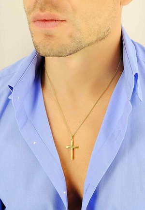 MUAU Schmuck, ANHÄNGER KREUZ , 36X19MM - Pendentif - gelbgoldfarben
