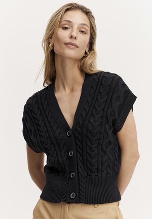 BYOMOLCA CABLE SLIPOVER - Chaqueta de punto - black