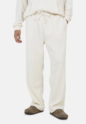 WIDE LEG RIBBED JOGGERS. - Pantaloni sportivi - off-white