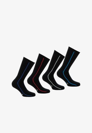 Athena 4 PACK - Chaussettes - noir liseré couleur