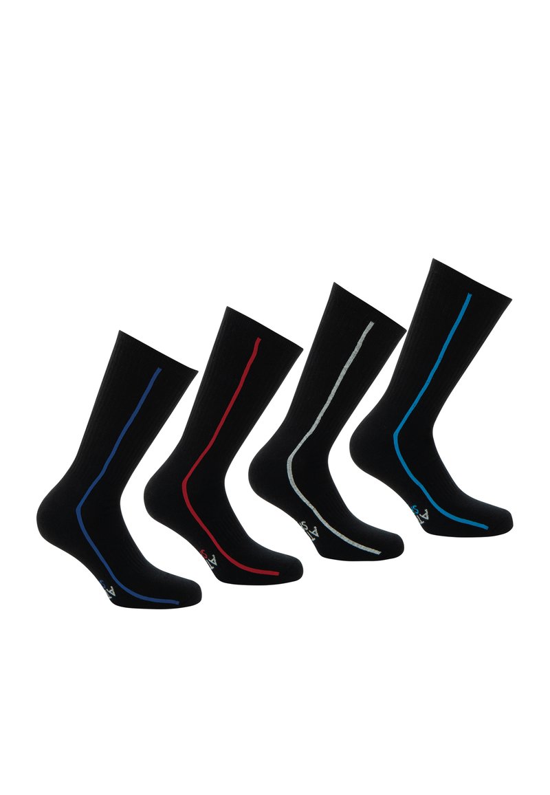 Athena 4 PACK - Chaussettes - noir liseré couleur