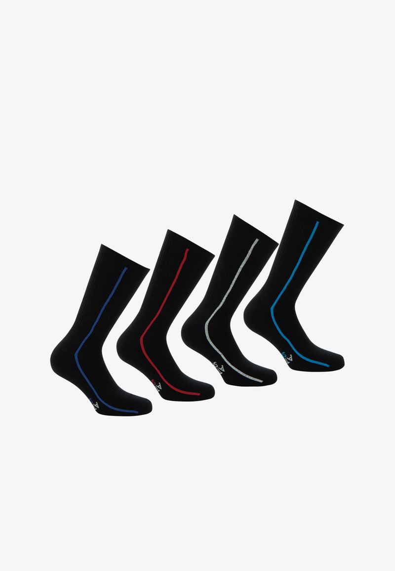 Athena 4 PACK - Chaussettes - noir liseré couleur