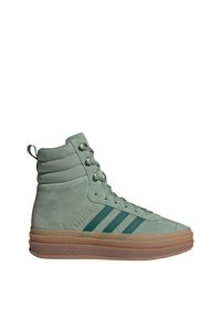 adidas Originals GAZELLE - High-top trainers - silver green   collegiate green   gold metallic