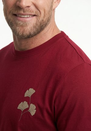 Men Plus, T-SHIRT, RUNDHALS, GROSSER PRINT, BIS 8 XL - T-Shirt print - burgundy red