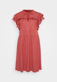 VMANINA SHORT FRILL DRESS - Vestido ligero - marsala