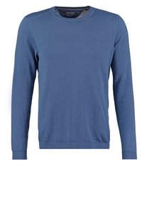 Hellesblaues Langarm-Sweatshirt mit runder Ausschnitt, aus weichem Stoff gefertigt. Verfügt über ein dezentes Logo auf der Brust sowie Rippstrickbündchen und Saum.
