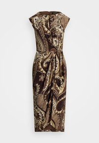 REIDLY PAISLEY STRETCH JERSEY TIE FRONT DRESS - Etuikleid - brown multi