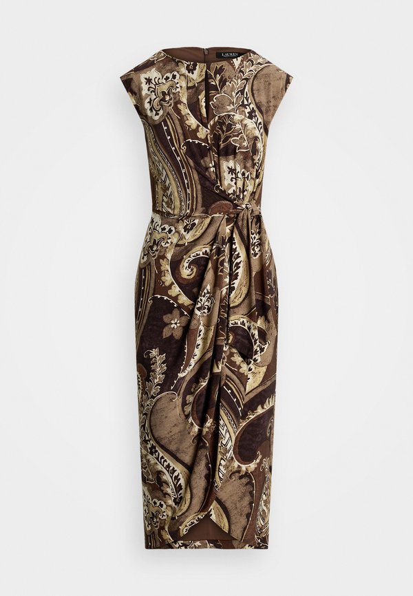 REIDLY PAISLEY STRETCH JERSEY TIE FRONT DRESS - Shift dress4