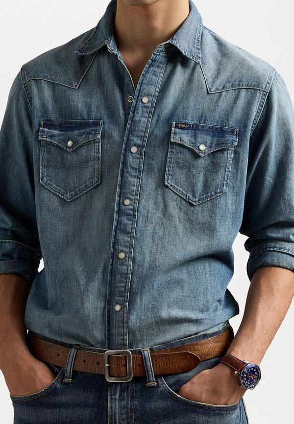 SLUB DENIM WESTERN SHIRT - Shirt3