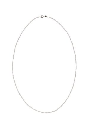 Sølv kædehalskæde med et snoet design, glat tekstur og en sikker lukning. Længden er velegnet til komfortabelt brug.