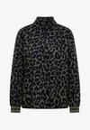BLOUSE WITH A STAND-UP COLLAR AND ZIPPER - Blouse - dried olive green