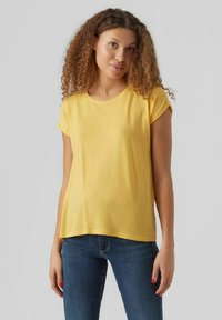 Vero Moda VMAVA PLAIN - T-Shirt basic - golden cream