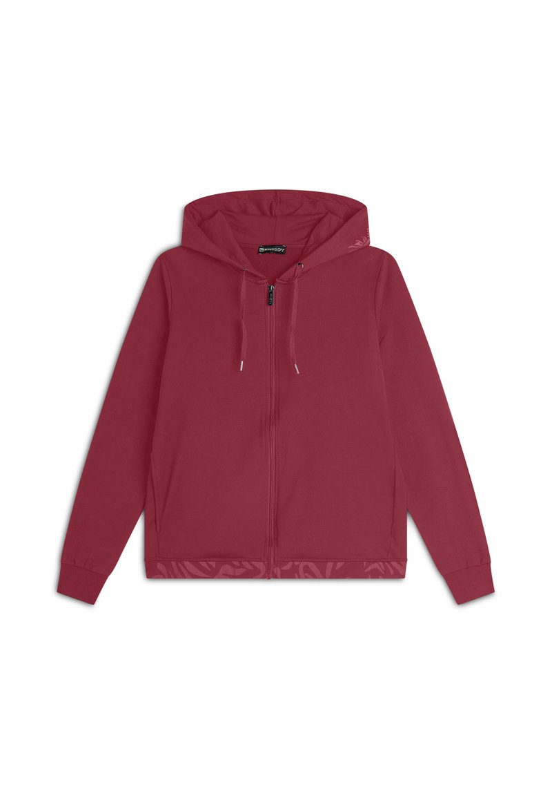 Freddy Felpa con zip - jester red allover leaves red