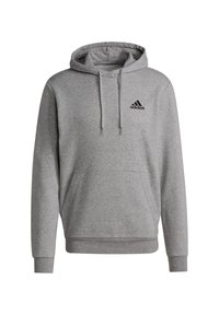 adidas Sportswear ESSENTIALS FLEECE - Luvtröja - grauschwarz