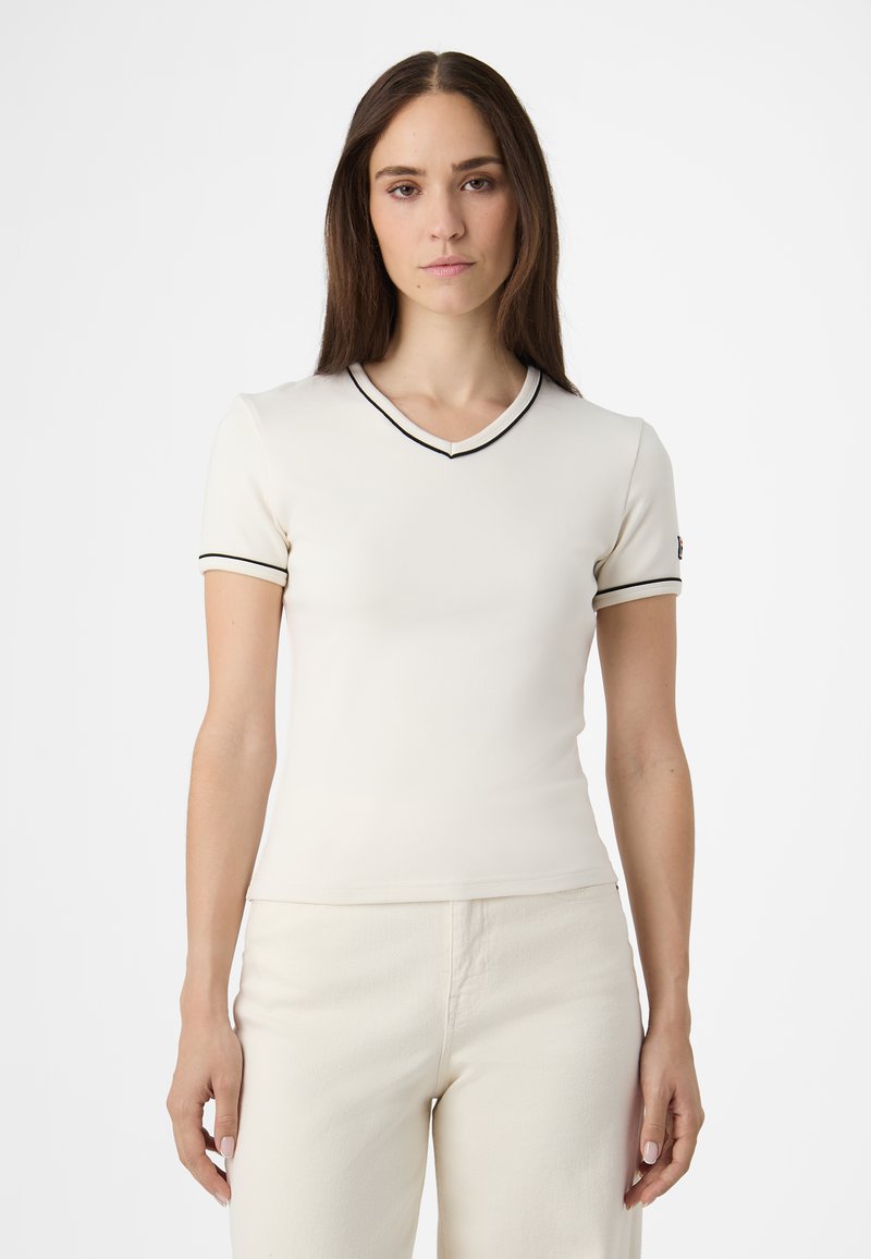 Fila PORTELLO V-NECK - T-shirt basic - egret