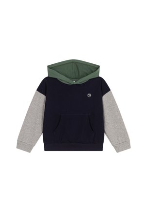 COLOR BLOCK - Hoodie - navy/grey