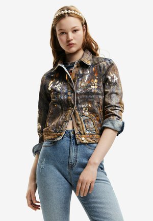 METALLIC TRUCKER - Jeansjacke - brown