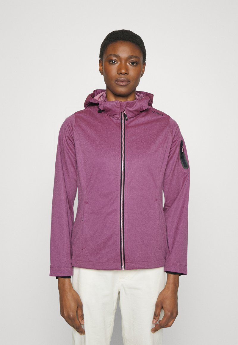 CMP WOMAN JACKET ZIP HOOD Kurtka Softshell pink fluo mel./różowy melanż Zalando.pl