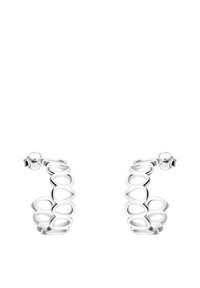 Silverhänge med en vågig design med sammanlänkade ovala former, polerad yta och säker stiftfäste.