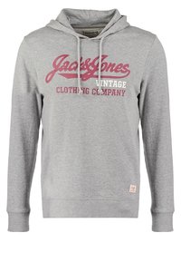Jack & Jones Felpa con cappuccio - mottled light grey
