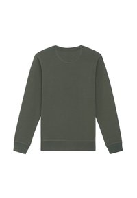 Donkergroen sweatshirt met lange mouwen, ronde hals en ribgebreide manchetten. Gemaakt van zachte stof met minimale naaddetails.