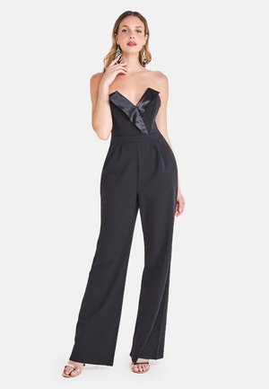 Goddiva COLLAR JUMPSUIT - Haalari - black