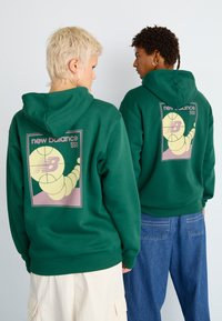 New Balance RELAXED HOODIE UNISEX - Felpa - nightwatch green