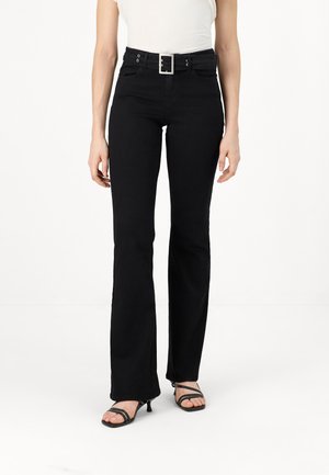 ONLWAUW NICKI MID WAIST - Kavbojke na zvonec - black
