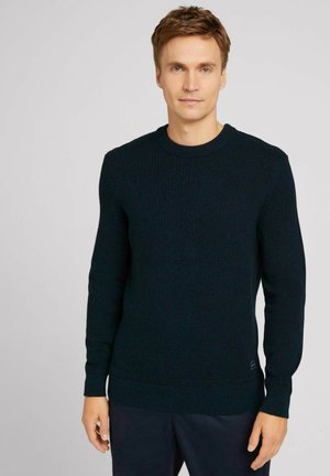 Jumper - green navy mouline structure