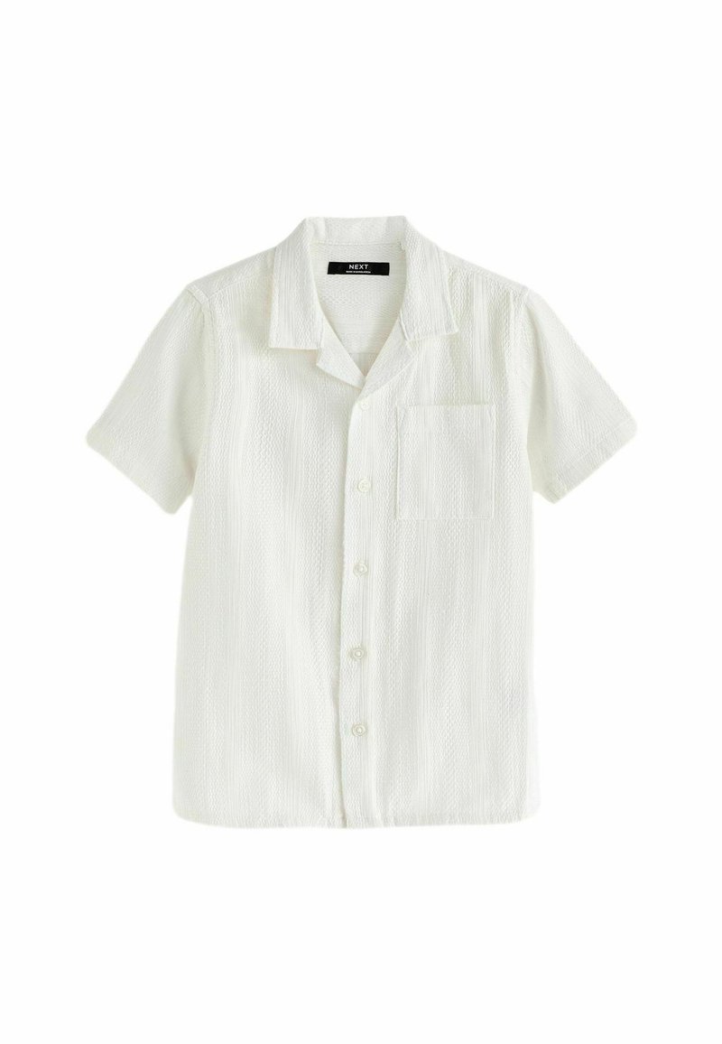 Next SHORT SLEEVES TEXTURED STRIPE  - Košeľa - white