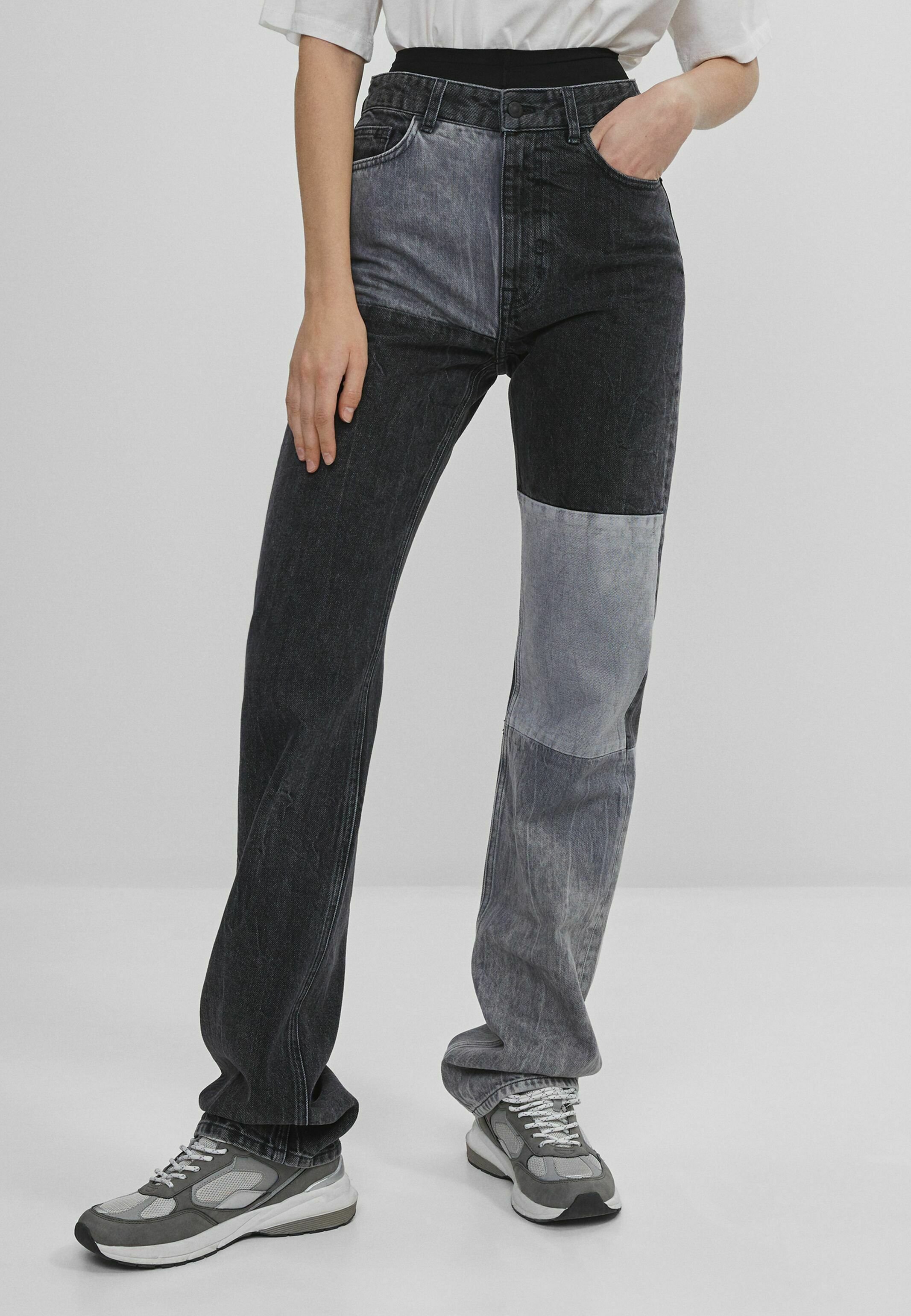 HIGH WAIST - Straight leg jeans - black 