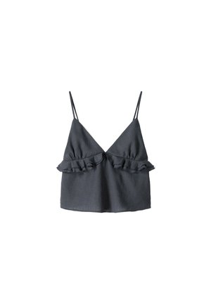 Bershka STRAPPY RUSTIC - Top - dark grey