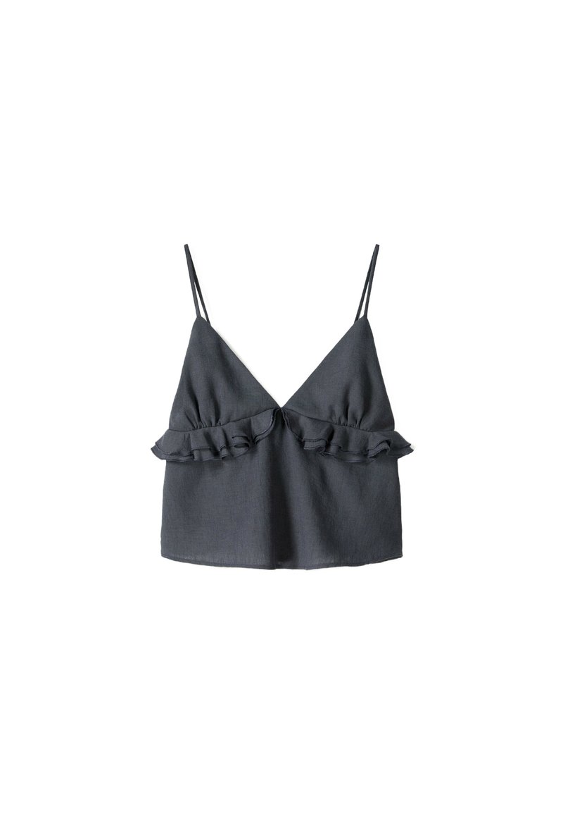 Bershka STRAPPY RUSTIC - Top - dark grey - Zalando