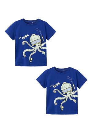 2 PACK  - Print T-shirt - blau
