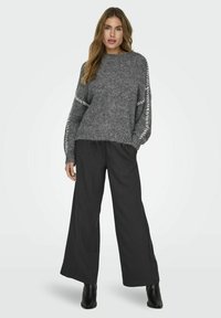 JDY JDYZOEY LIFE ON STITCH NOOS - Maglione - dark grey melange