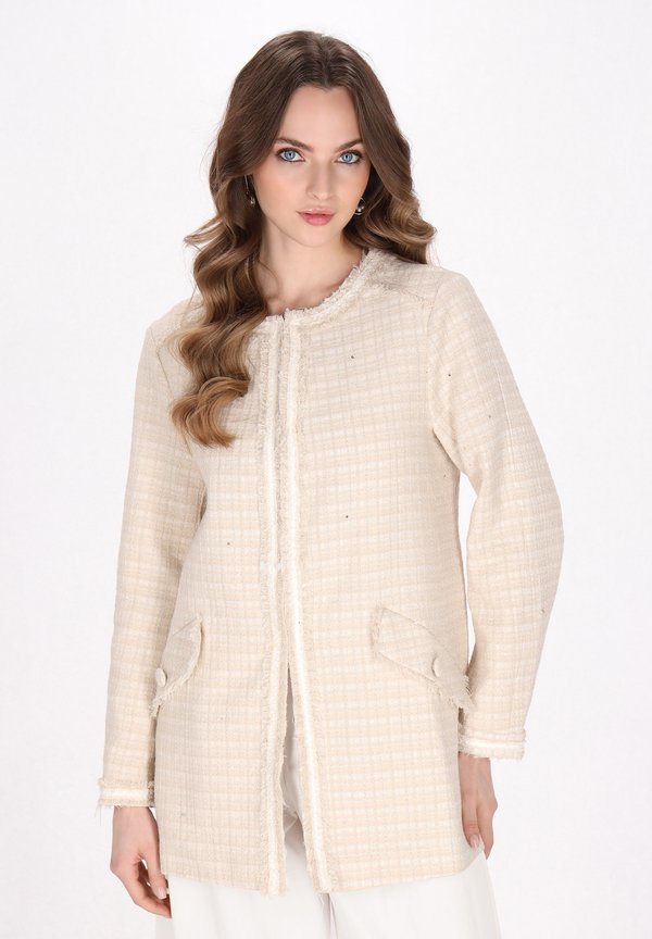 Kurzmantel - light beige glitter