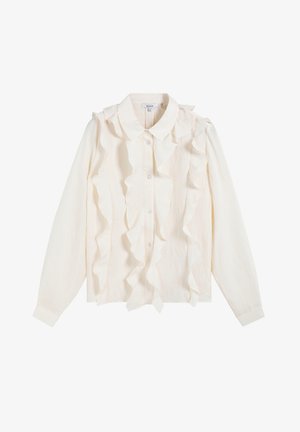 Scalpers, SCALPERS STRIPES FRILL SHIRT - Hemdbluse - ecru