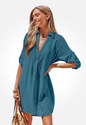 Cupshe V NECK MINI COVER UP - Dodaci za plažu - teal