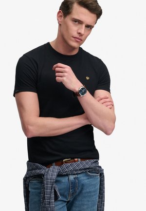 Superdry & Co, SUPERDRY ESSENTIAL SD&CO LOGO EMBROIDERED T-SHIRT.. - T-shirt basique - black gold