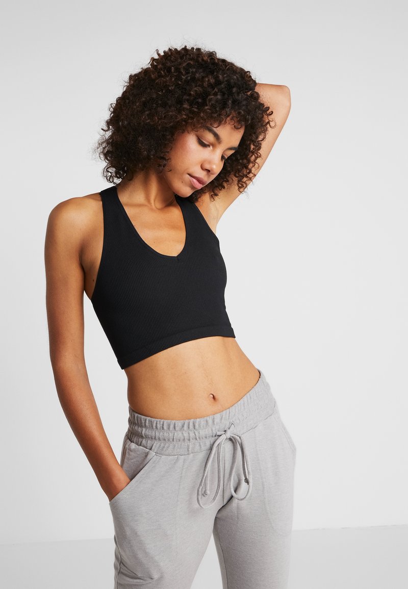 Free People FREE THROW CROP Light support sports bra black
